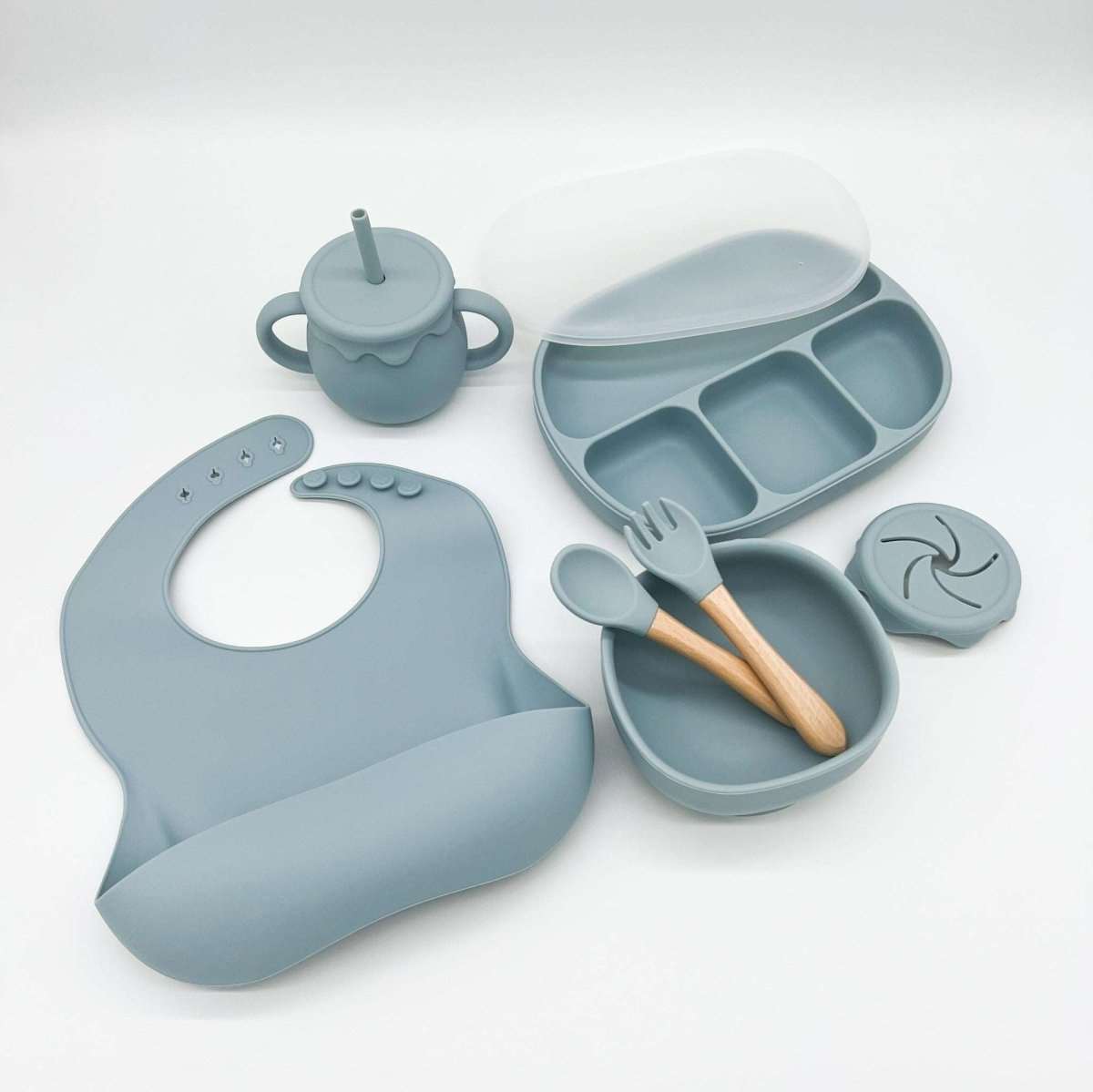 8 Piece Babies Premium Silicone Dinnerware Set - Deals Lab