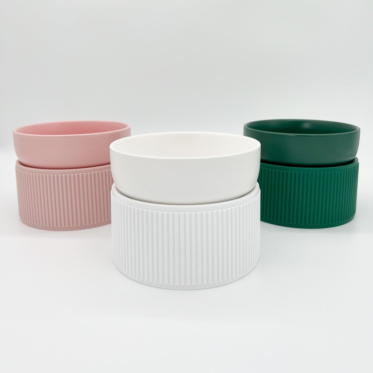 Ceramic Pet Bowl with Ribbed Stand - Deals Lab