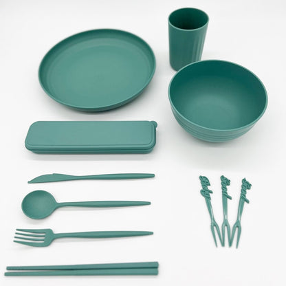 The 32-Piece Wheat Straw Tableware Picnic Set - Deals Lab